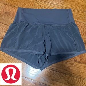 Lululemon light grey shorts with mesh detail size 8
